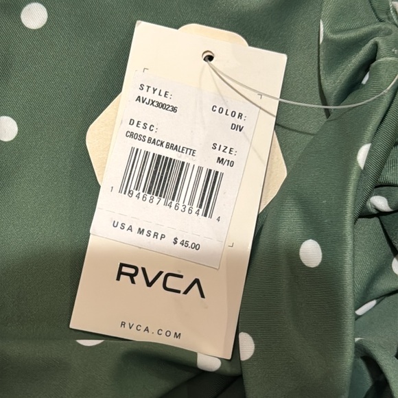 RVCA WOMEN’S SWIMSUIT SIZE MEDIUM DARK IVY POLKA DOT NWT - Picture 7 of 7